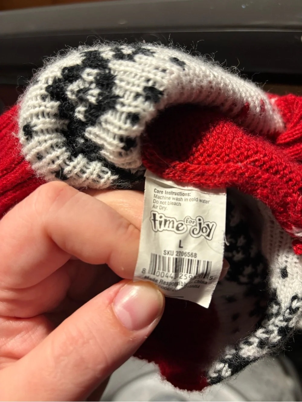 2 Red Reindeer Fair Isle Knit Dog Sweaters